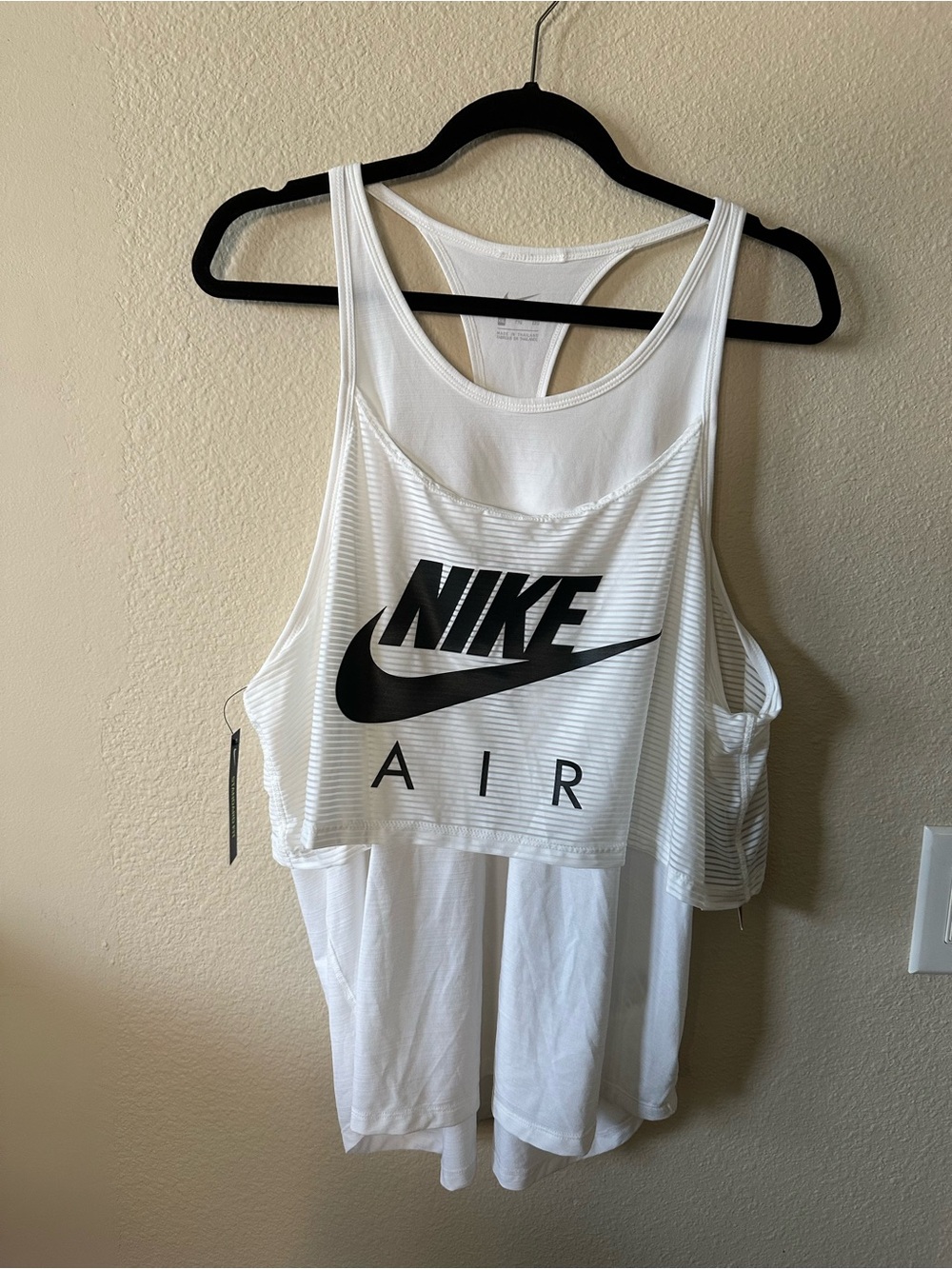 Nike White Tank Top with Black AIR Logo size XXL/ NWT 1441
